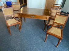 Biedermeier Tisch + 5 Biedermeier Stühle Wiener Geflecht, antik Gründerzeit TOP 