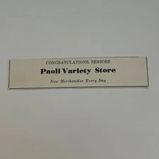 Paoli Variety Store New Merchandise Every Day 1950 Paoli Indiana Ad SAH1-H6