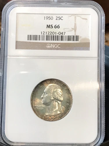 1950 Washington Quarter MS66 NGC Certified Silver 25c