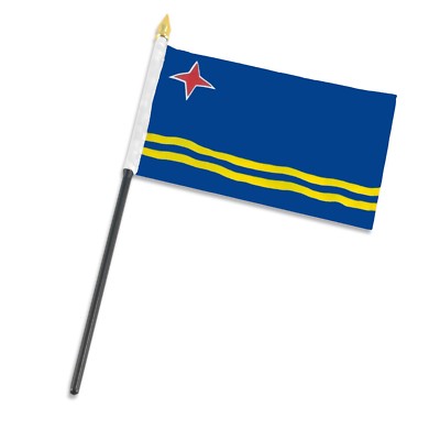 10 Pack Aruba 4''x6'' Flag Desk Set Table Stick (sewn edges)