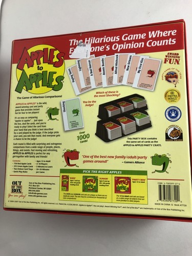 Mattel Apples to Apples Party Box Family Game Near Mint Condition - Picture 2 of 4
