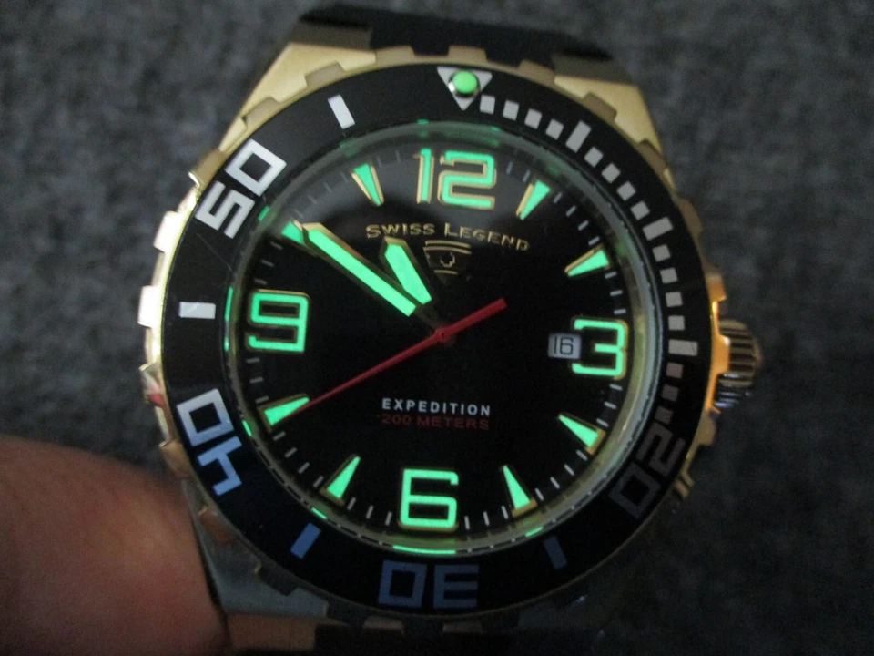 SWISS LEGEND MENS WATCH (2) 50mm CHALLENGER+46mm EXPEDITION +BOX/BOOKS-NEW BATTS - image 4 of 4