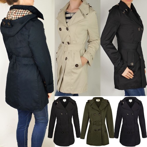 DOUBLE BREASTED MAC BELTED COAT CANVAS 