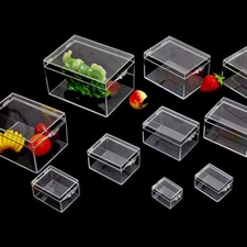 Clear Plastic Hinged-Lid Jewelry Display & Storage Box for Beads