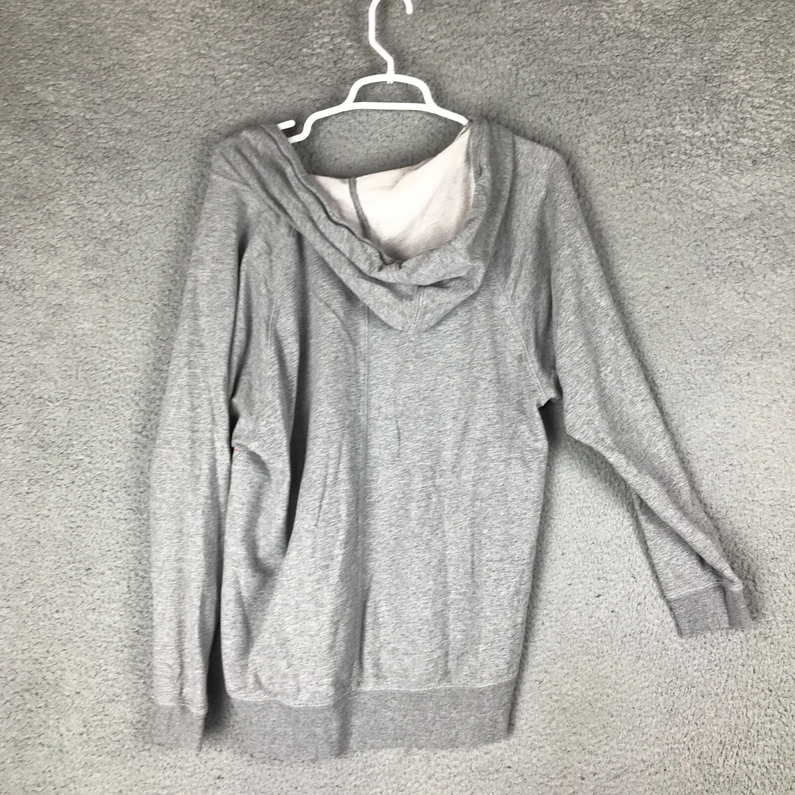 UNDERCOVER Felpa con cappuccio DKNY donna jeans manica lunga pullover grigio pile taglia L