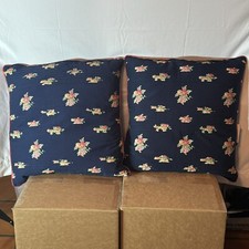 2 Ralph Lauren Grand Flora Decorative Square Throw Pillow Indigo Blue NEW 430