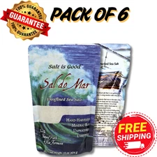 PACK OF 6 | Mate Factor Sal do Mar Unrefined Sea Salt | US Made Minerals | 16 oz