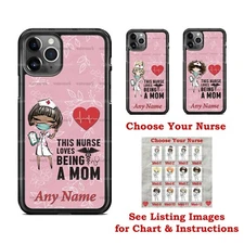 This NURSE Loves being a MOM Design Phone Case Cover for iPhone Samsung LG gift