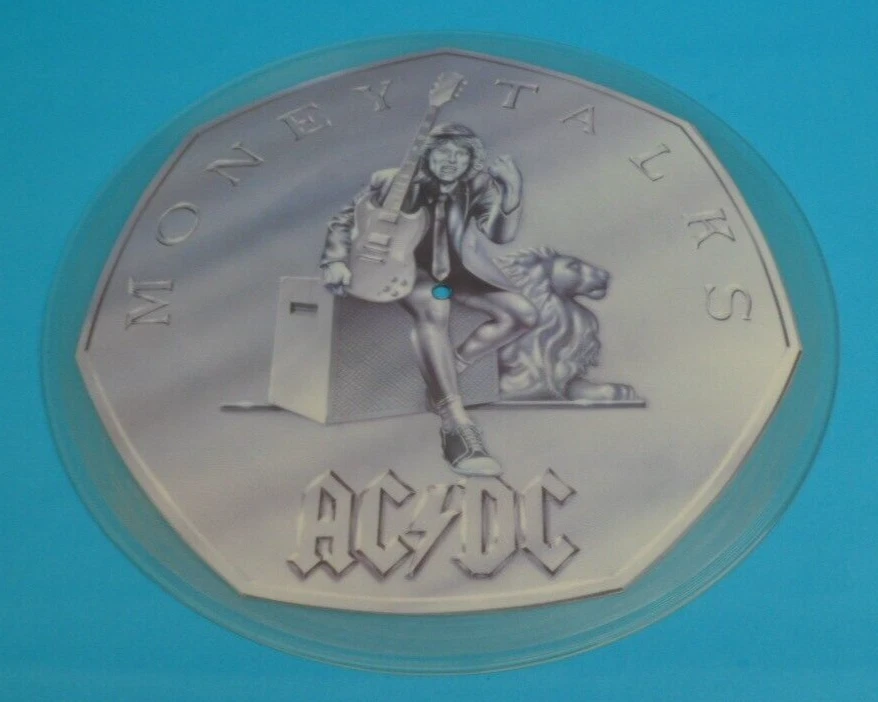 AC/DC Picture Disc Money Talks  12P111 B8886TP 12" Vinyl Record Hard Rock Band - Image 2 of 4