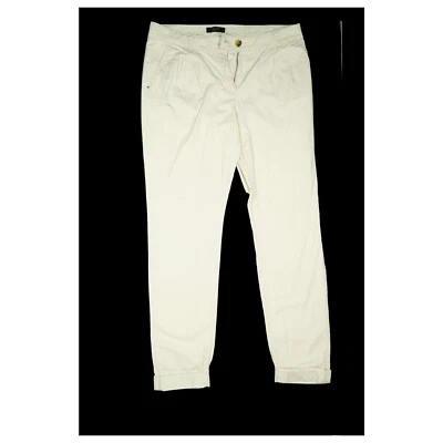 ESPRIT Damen Chino Sommer Hose Stoff slim Leg skinny mid 36 S W28 L28 Beige dünn - Bild 1 von 4