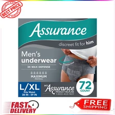 Assurance Men's Incontinence Underwear, Large, Maximum Absorbency, 72 Count