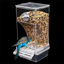 Bird Parrot Parakeets Automatic Feeder Drinker Acrylic Seed Food Container Cage