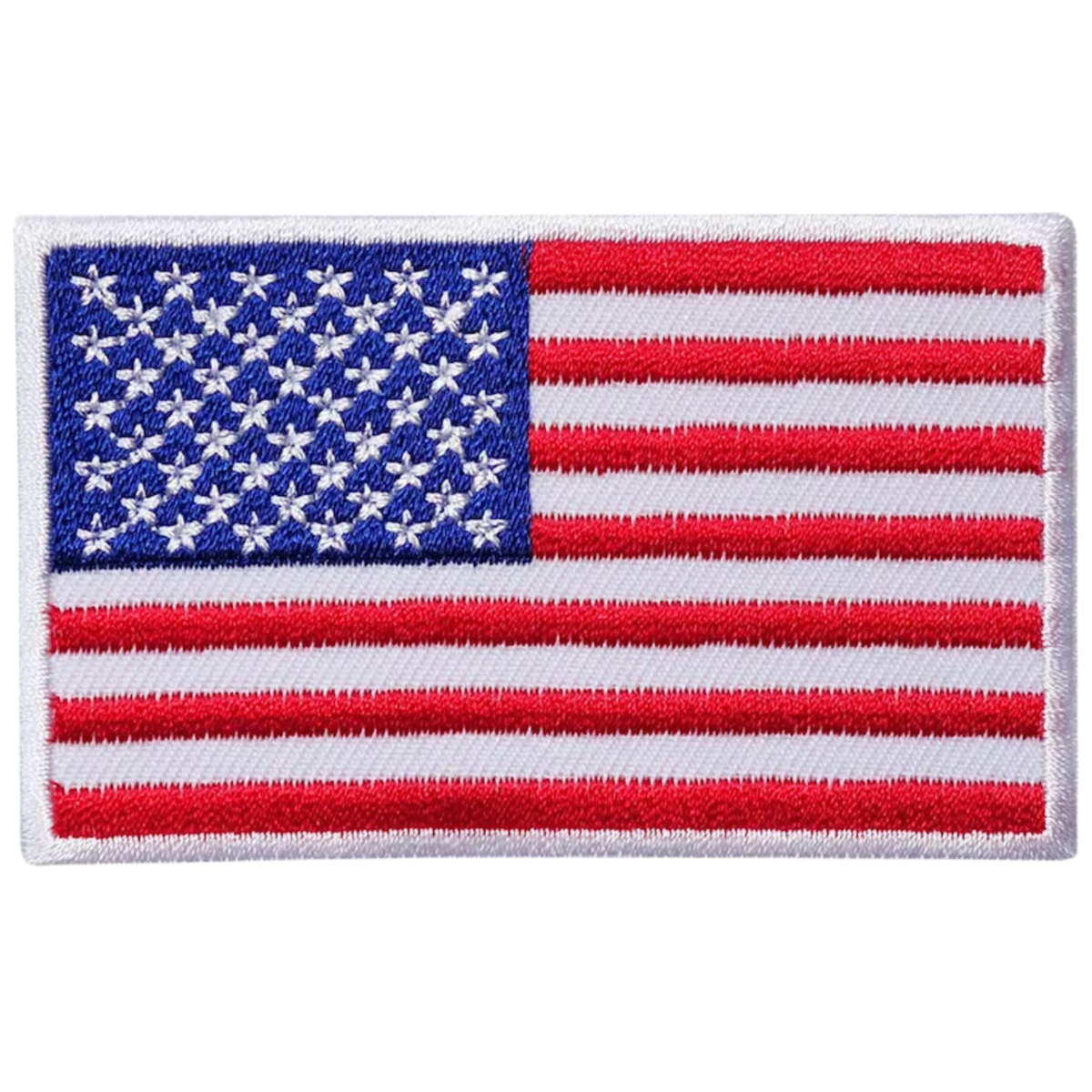 AMERICAN FLAG PATCH Gold Border Iron on Patch Embroidered Sew on