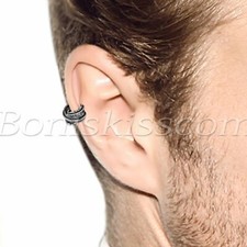 Stainless Steel Hoop Earrings In Black Gold