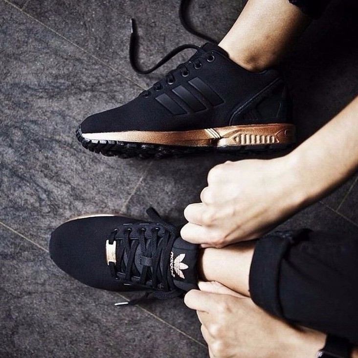 Adidas ZX Flux Metallic Copper Core Black/Bronze Rose Gold Limited |