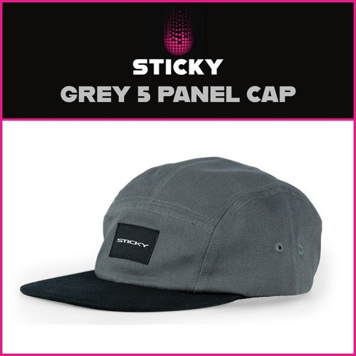 STICKY BAITS GREY 5 PANEL CAP - NEW 