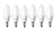 Image of Philips LED Candle 4W CorePro 25W Small Screw Warm E14 SES B35 Non Dim 6 Pack