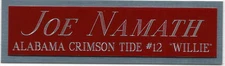 JOE NAMATH ALABAMA NAMEPLATE FOR AUTOGRAPHED Signed Helmet Football JERSEY PHOTO