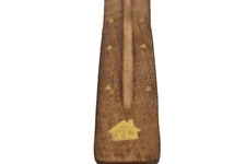 Log cabin wood stick INCENSE BURNER 10" long holder ash catcher Christmas tree