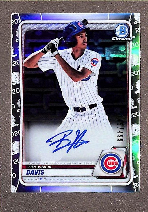2020 Bowman Chrome REFRACTOR Brennen Davis Prospect Auto Autograph #CPA-BD /499