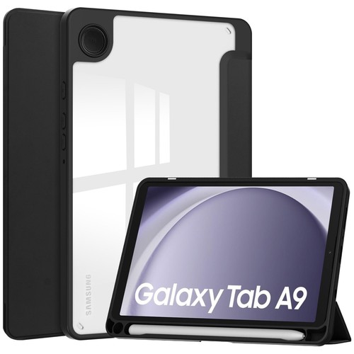 For Samsung Galaxy A9 8.7" Folio Slim Fold Leather Clear Pen Holder Case Cover - Picture 14 of 55
