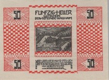 50 HELLER 1920 City of KALLHAM Upper AUSTRIA Notgeld Banknote #PD664.U