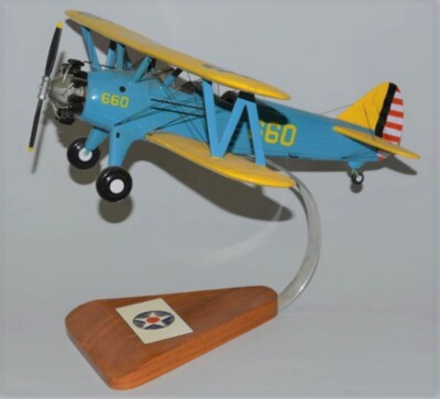 US Navy Boeing PT-17 Stearman Kaydet Desk Top Display Model 1/24 SC Airplane New