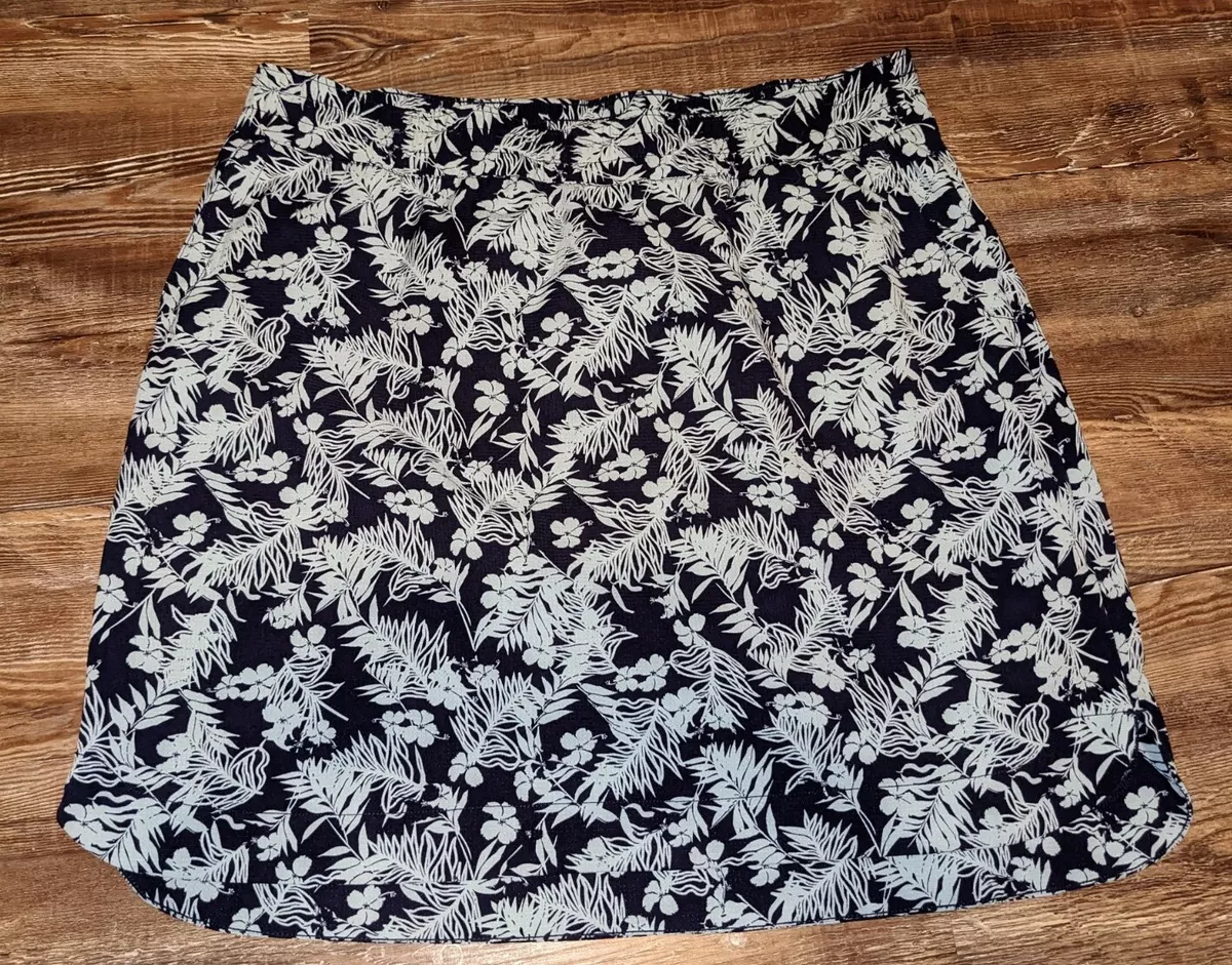 Duluth Trading Co womens blue tropical print skort size 18 eBay