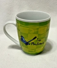 Mechanic H & H Top Coffee Mug  Green Grease Fixing Car Parts Guy