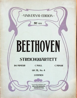 Beethoven String Quartet in C minor Opus 18 No. 4