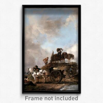 Wouwerman, Philips - Peasants in the Fields- Hay Harvest Print 11x17 ...