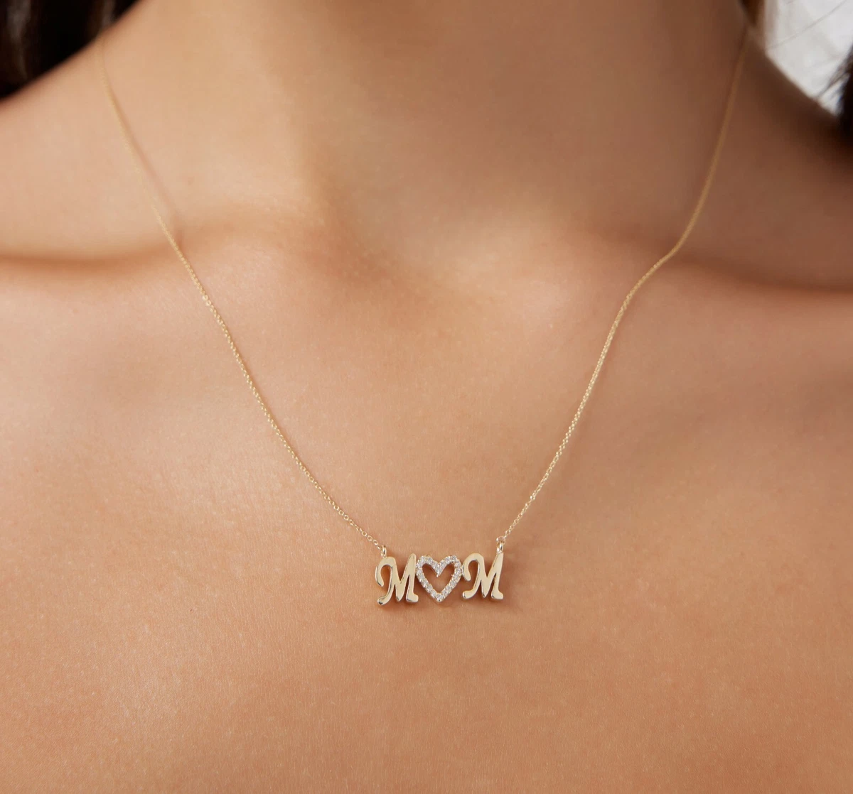 Mama Diamond Mini Uppercase Letter Necklace - Rae Paz