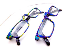 2 Lady / Girl Reading Glasses Compact retro colorful frames readers power 2.50