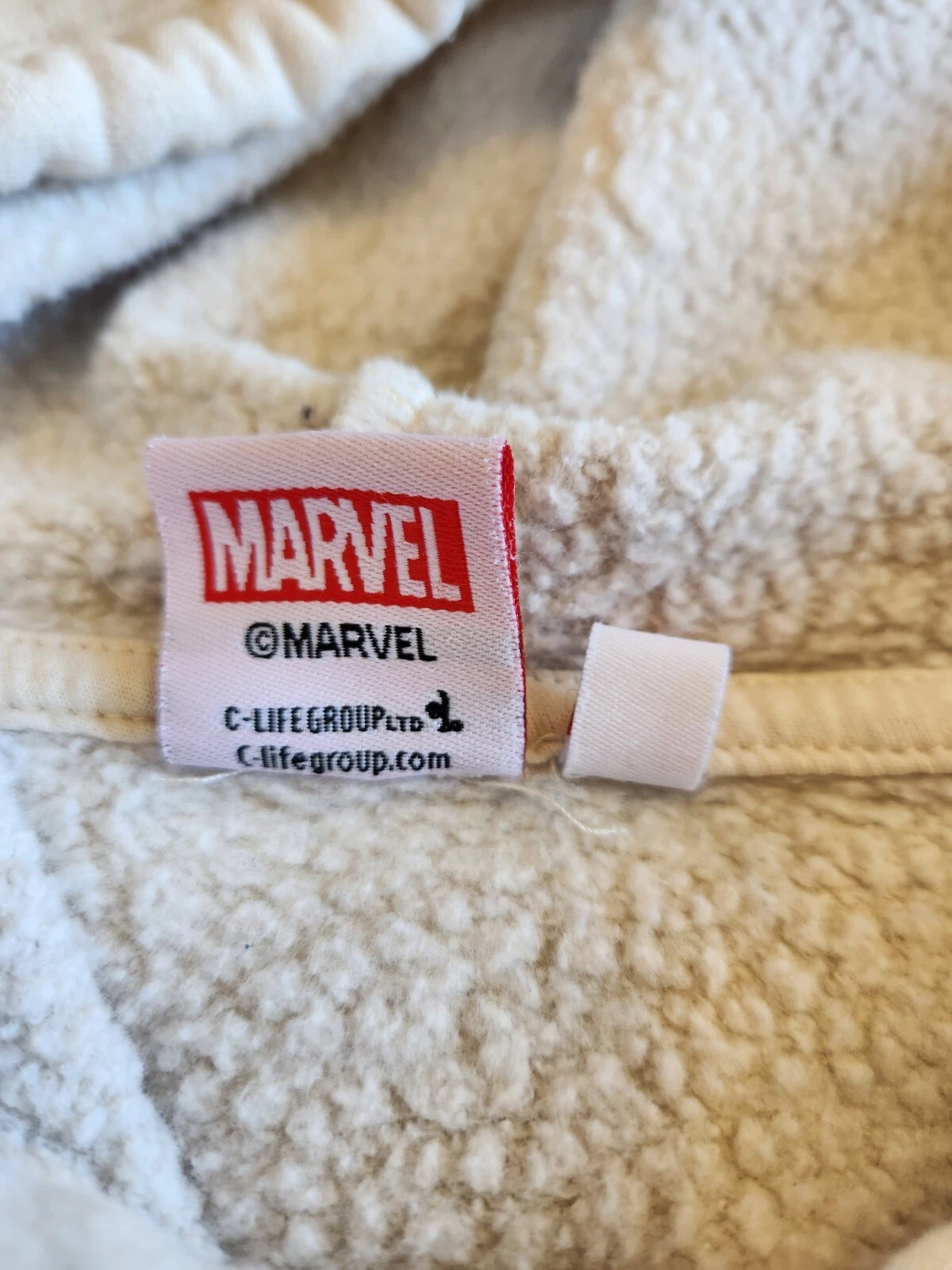 OFF WHITE Felpa con cappuccio MARVEL PRESENT taglia S Marvel Supereroi! Crema Avorio