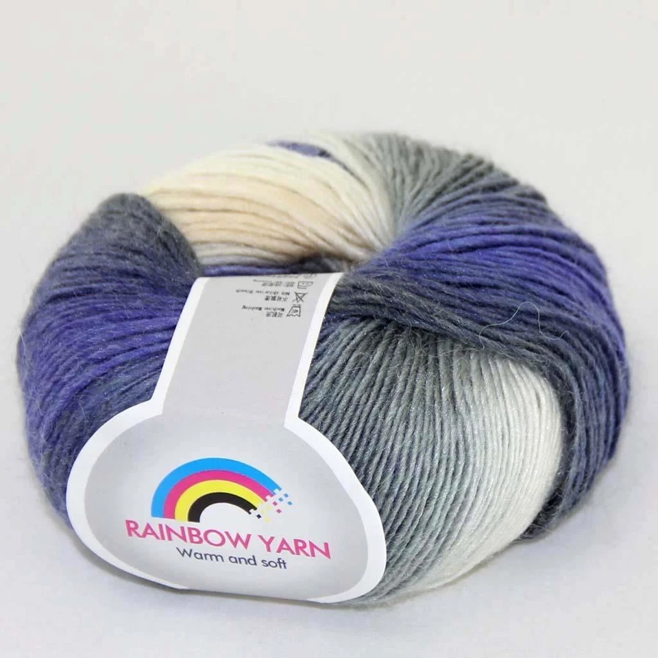 New 6Balls x50g Soft Warm Cashmere Wool Colorful Rainbow Shawl Hand Knit Yarn 15 - Image 4 of 4