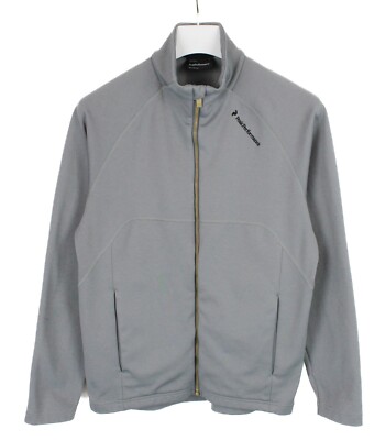 Peak Performance Fort 2 Sweatshirt Herren M Reißverschluss Stehkragen Logo Grau