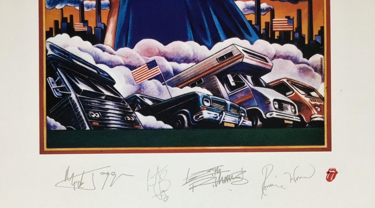 Rolling Stones 1978 Tour Litho Facsimle Signed by The Rolling