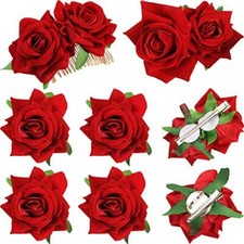 6 Pcs Rose Hair Clip Flower Hairpin Comb Rose Brooch Floral Clips Women Hair ...