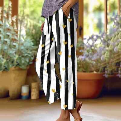 Summer Pants For Women Plus Size Womens Solid Color Pocket Straight Tube Loose