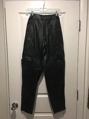 Rare New With Tags Vintage Echtes Leder Black Leather Pants Deguy Size 38