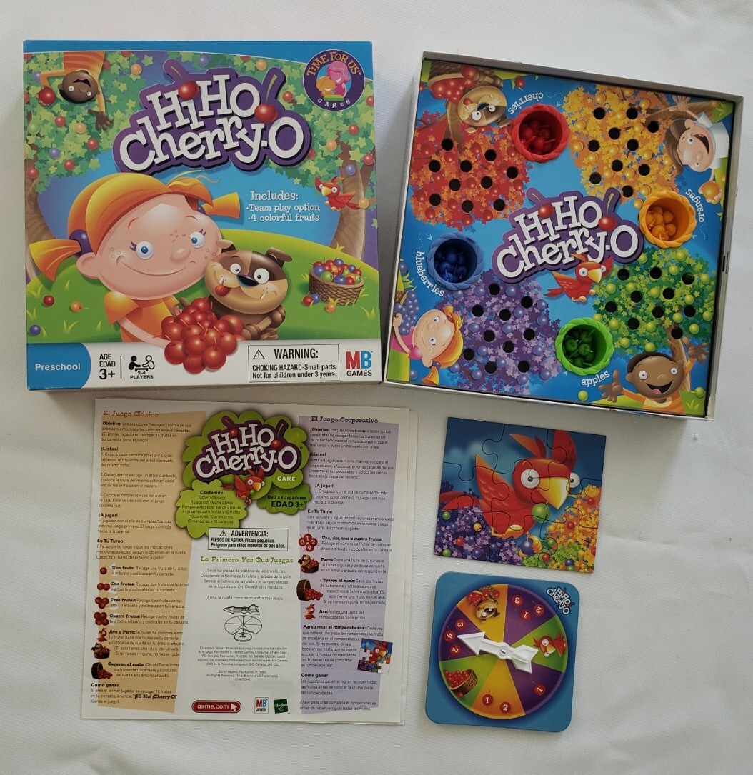 Hasbro Milton Bradley Hi Ho Cherry-O Board Game w/Puzzle, Complete