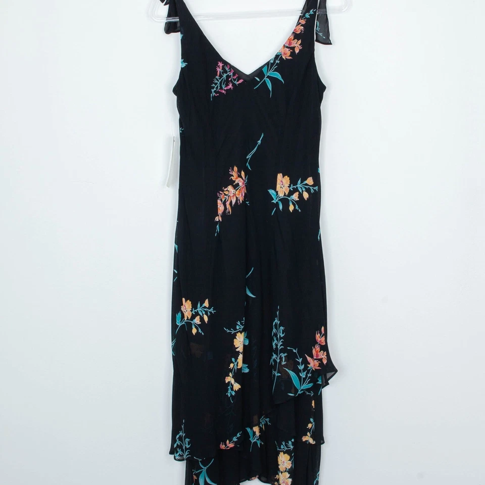 Vestido midi Evan Picone floral sin mangas con volantes talla 10 nuevo con etiquetas Foto 4 de 4