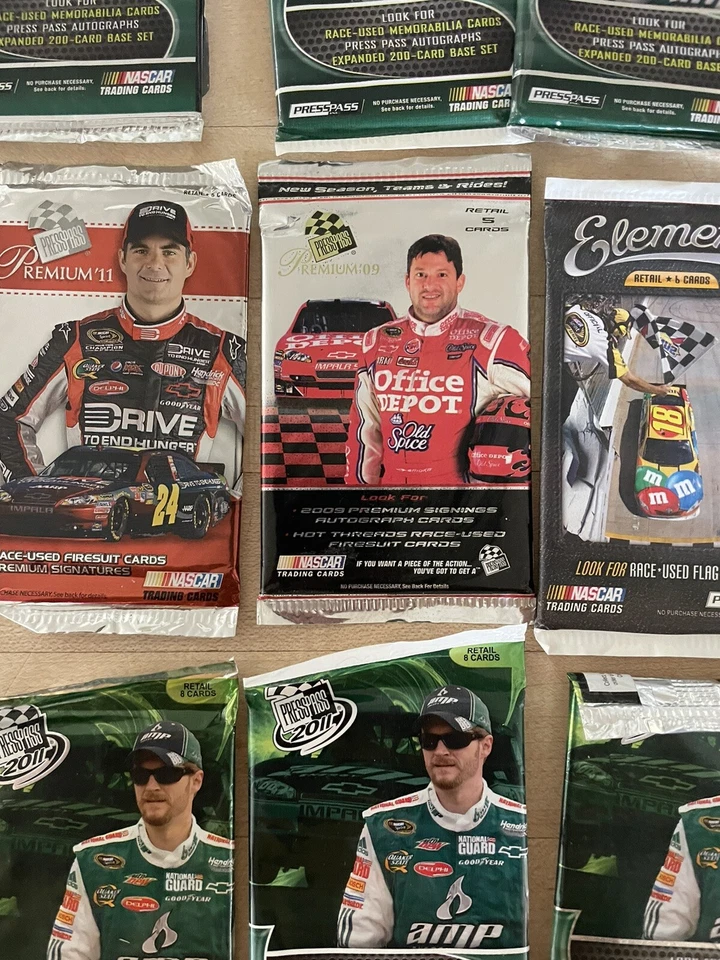 Lot Of 12 2011 PRESS PASS RETAIL Sealed Packs NASCAR TRADING CARDS - Image 2 of 3