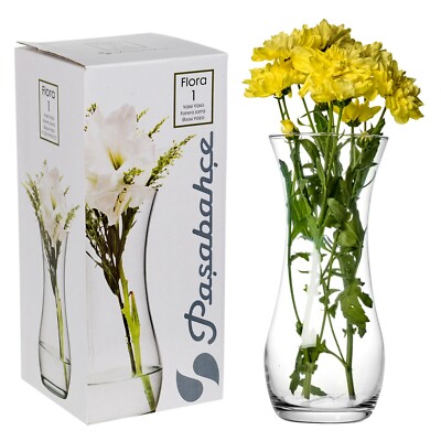 Pasabahce 26cm Clear Glass Straight Fluted Rounded Shape Flower