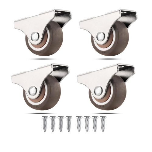 Mini Fixed Caster Wheels 1 Inch Silent Ball Bearing Small Casters Wheels, Metal - Picture 12 of 12