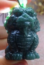 Video Certified Green Natural A JADE JADEITE PENDANT Dragon 114937 VS