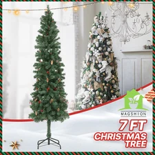 7 FT Artificial Pencil Christmas Tree Home Xmas Tree Decoration Pine Realistic