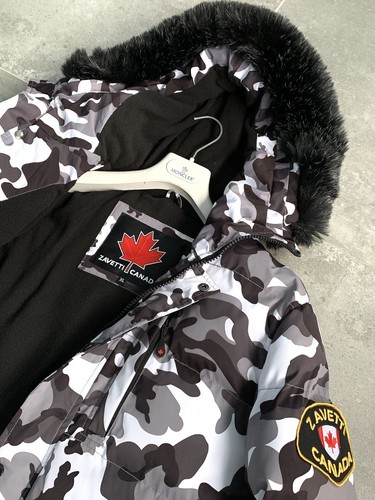 RARE Men's ZAVETTI CANADA Padded Puffer Parka Winter Jacket Fur Trim Coat Size L - Picture 19 of 24