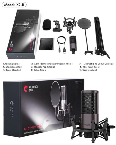Condenser Computer USB Microphone Kit with Tripod for Gaming Streaming Podcast - Picture 12 of 12