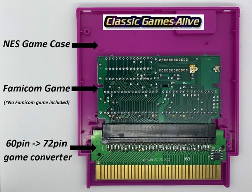 Convertidor adaptador Famicom 60 pines a NES 72 pines - para consola NES (8 COLORES) - Imagen 2 de 12